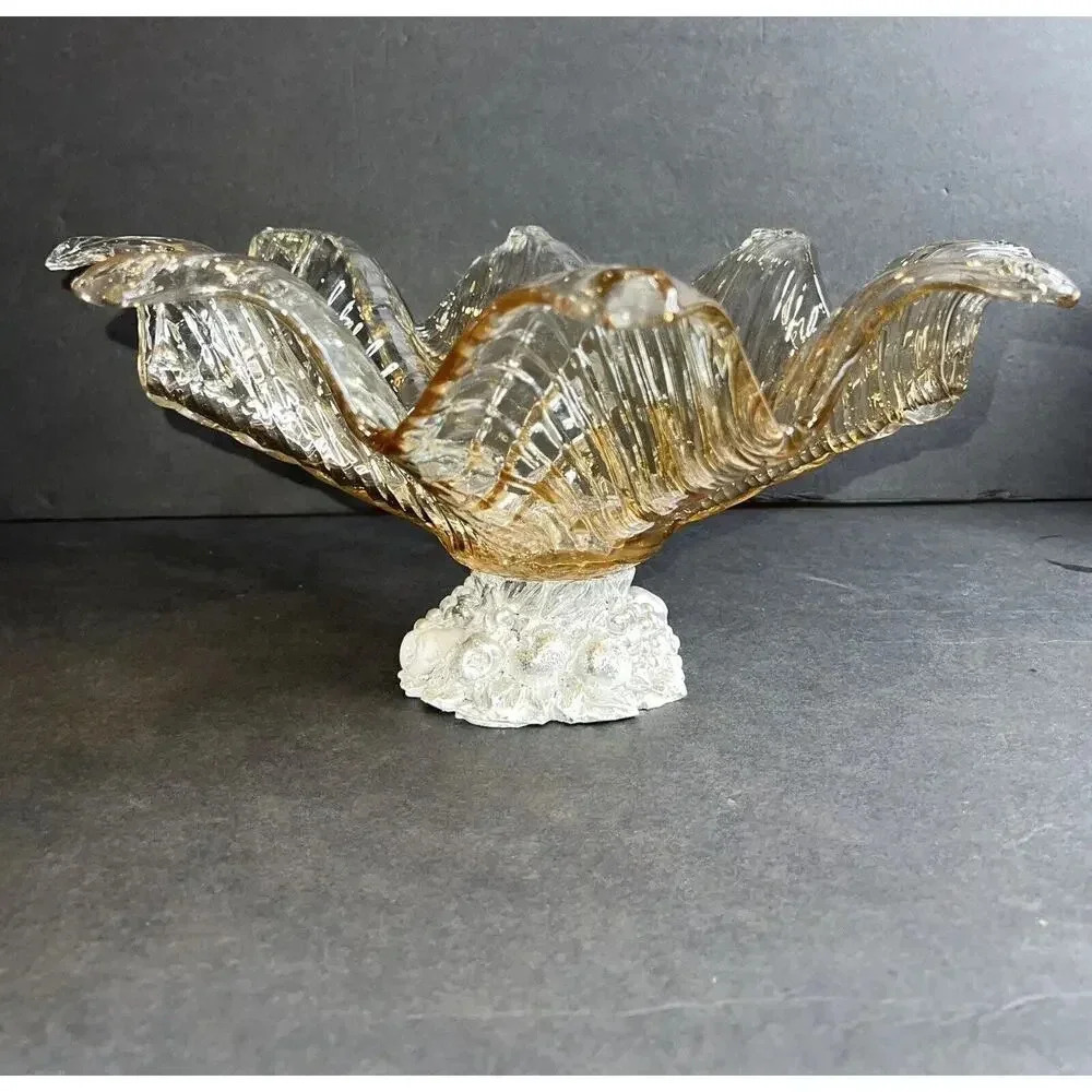Antica cristalleria By Savarese Murano Lustre Champagne Glass Footed Bowl Italy - Picture 2 of 14